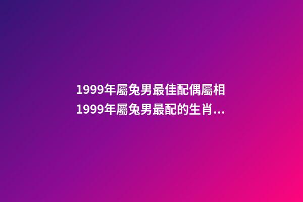 1999年屬兔男最佳配偶屬相 1999年屬兔男最配的生肖 1999年男最佳婚配，1999年兔男的最佳婚姻配對是-第1張-觀點-玄機派
